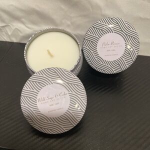 2x Home Art Decor 5oz Scented Candles - Palm Breeze And Wild Sage‎ & Cedar
